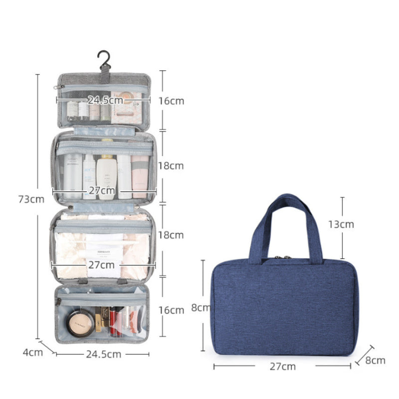 Skanto | Travelique Reiset kosmetikkorganisator | Kompakt & Vannavvisende | Med 4 Rom & 360° Hake | For Kvinner & Menn