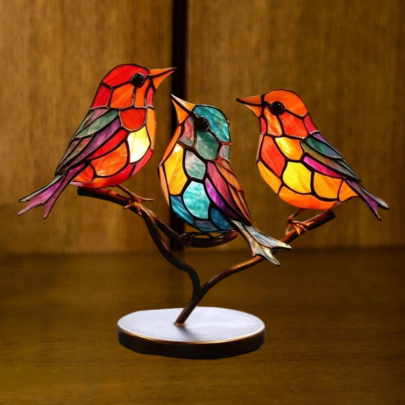 Fargede Glass Ornamenter Fugl på Greiner | Skanto