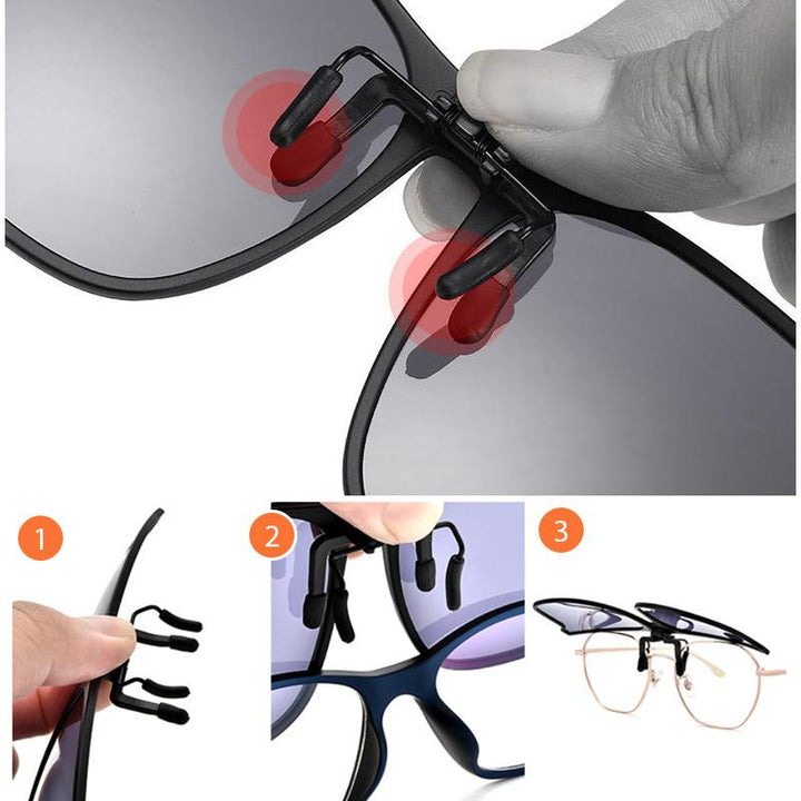 Skanto | Nye polariserte Clip-On Flip-Up solbriller