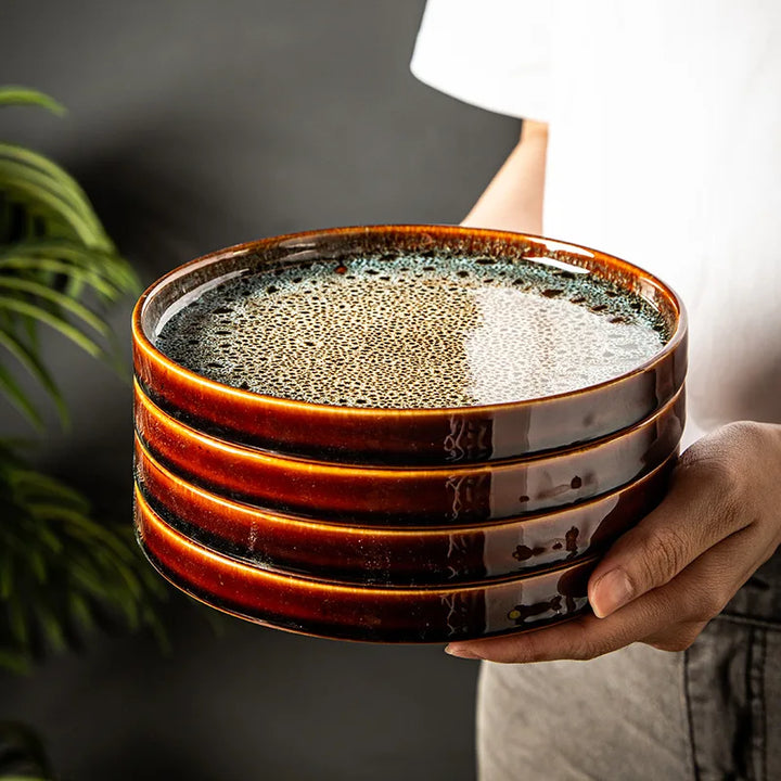 7.5" Keramisk Dumplingfat Rundt Serveringsfat Middags Servise Tallerken | Skanto