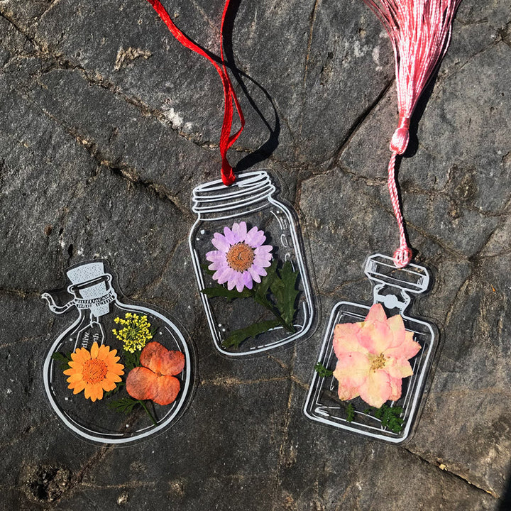 Skanto | Gjennomsiktige tørkede blomster bokmerker (30 stykker/sett)