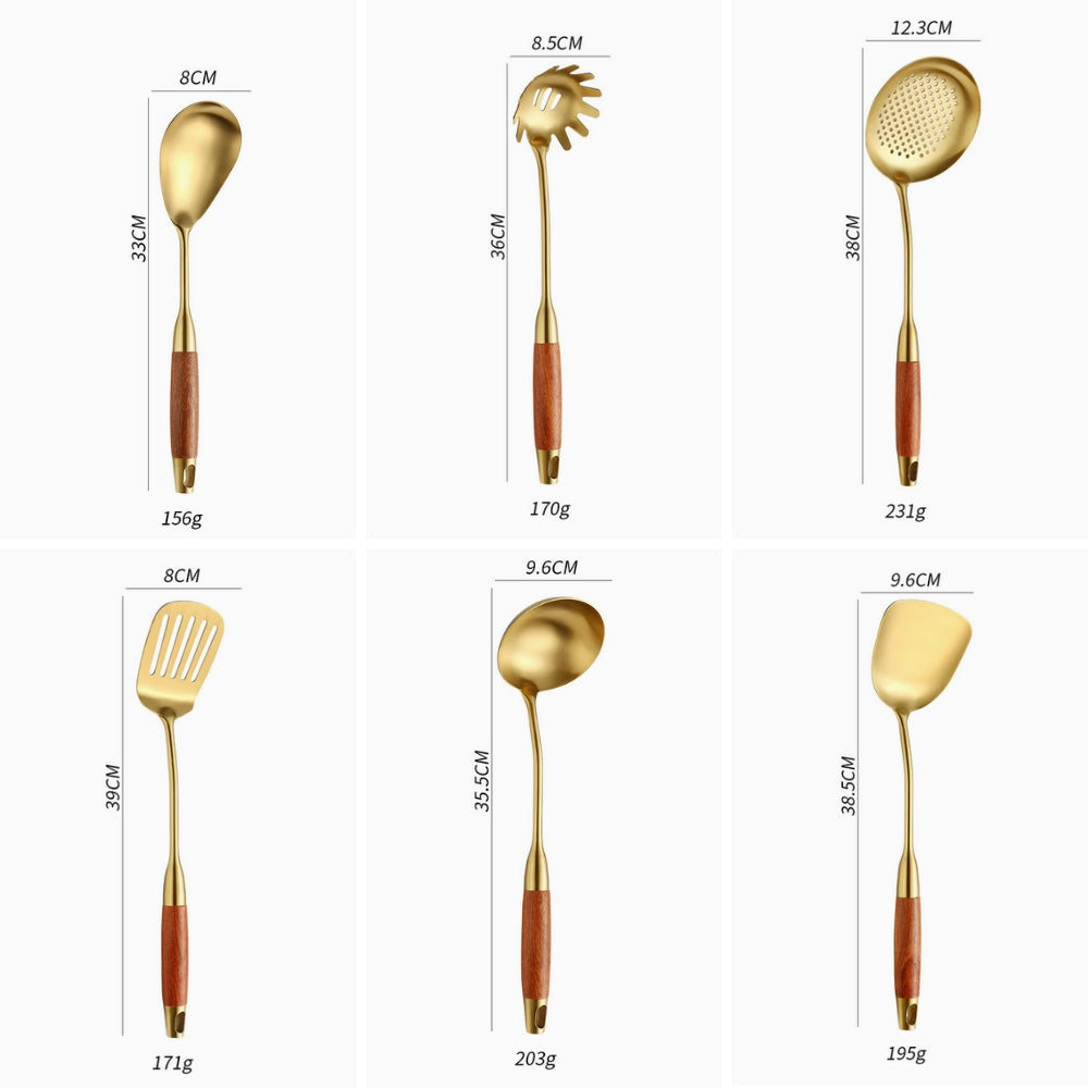 Chef's Choice Goldene Küchenutensilien | 6-teiliges Sett