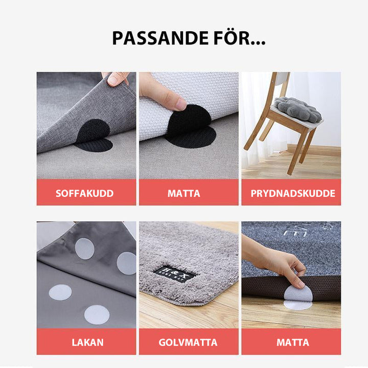 Norvo | Antiskli Borrelås for Teppe (5 stk/eske)