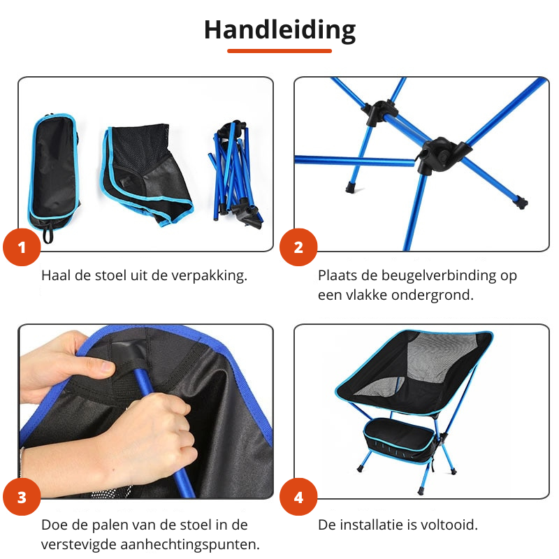 MoonFold Stol - Kompakt Sammenleggbar Stol for Utenfor Skanto