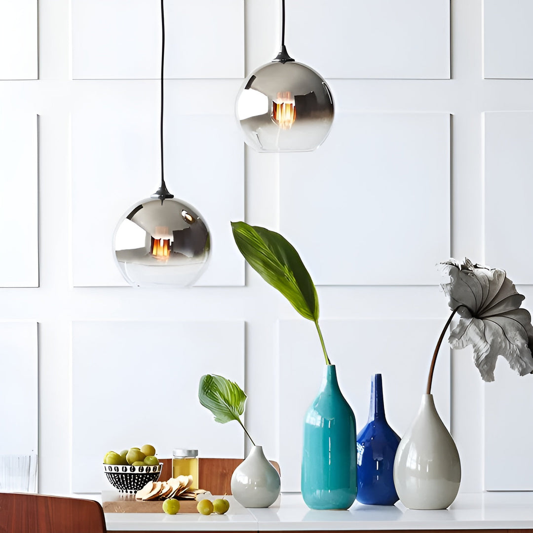 Industril Glass Pendel Lys med LED – Moderne & Dekorativ | Ideell for Kjøkken, Spisestuer & Barer | Skanto
