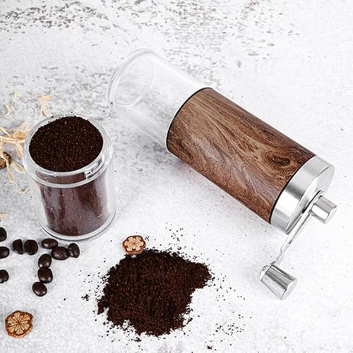 Skanto | Brewora | Håndlaget Treslags Kaffe Kvern – Justerbar Håndmølle for Friskmalte Kaffe