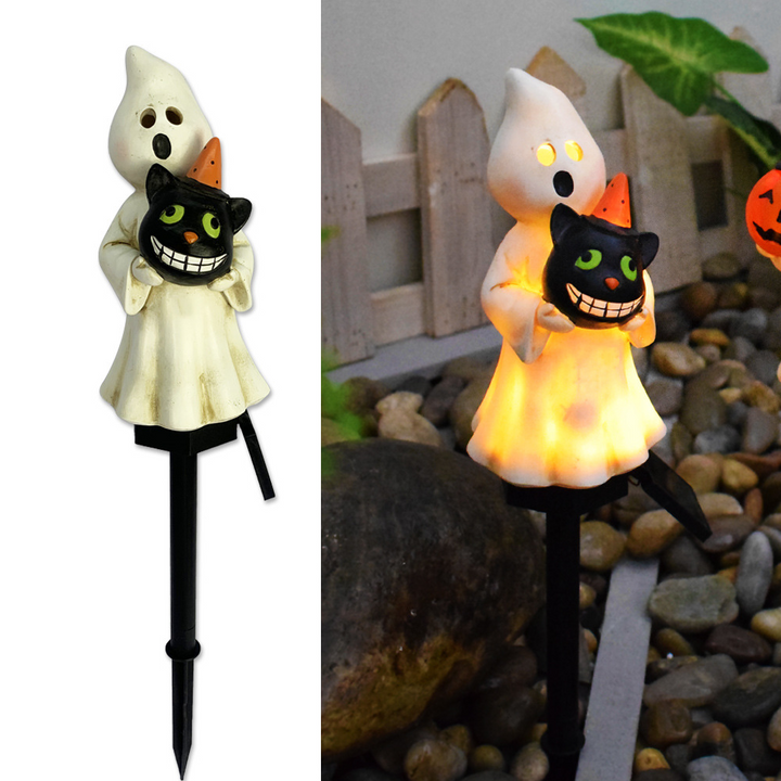 Skanto | Halloween Sollys – Dekorative LED Hage-lys med Gresskar og Heks-designs