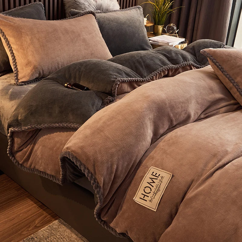 Skanto | Luksus Fløyel Fleece Dynecover Sett - PlushHaven