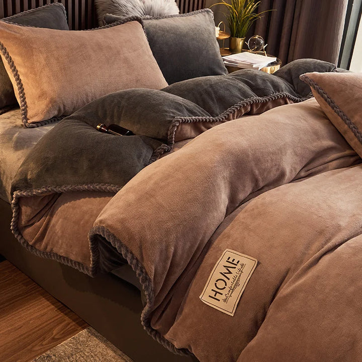 Skanto | Luksus Fløyel Fleece Dynecover Sett - PlushHaven