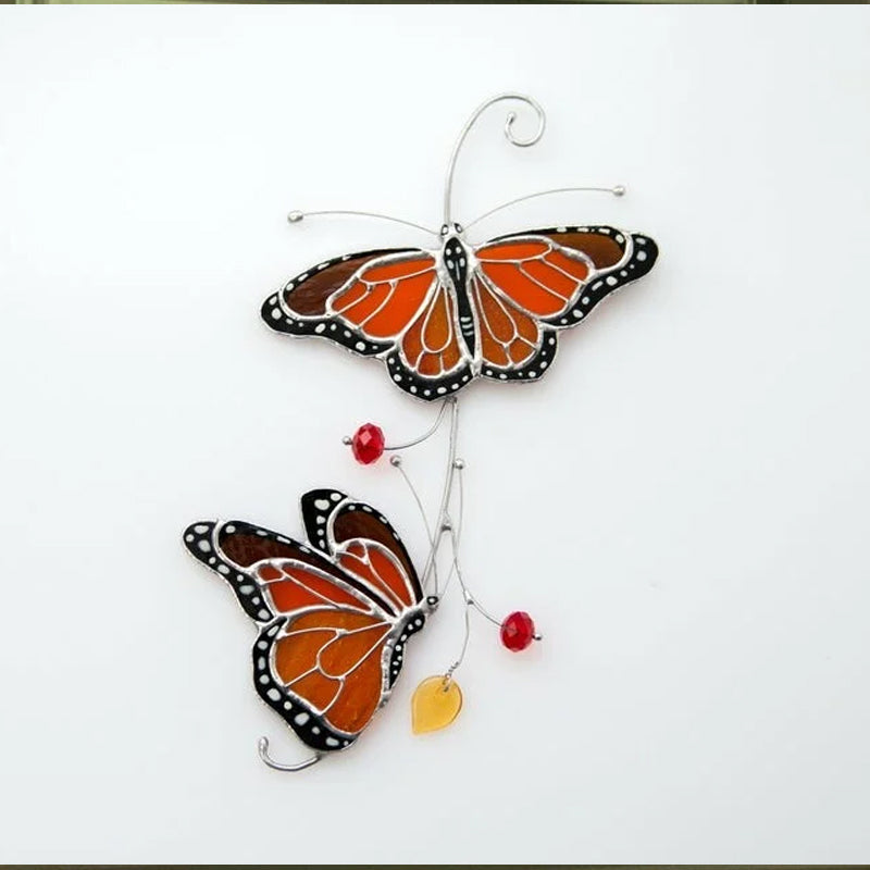 Flekkete Monarch Butterfly Glass Window Decor | Skanto