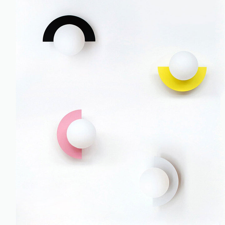 Skanto | Glass Globe Wall Light with Colourful Base