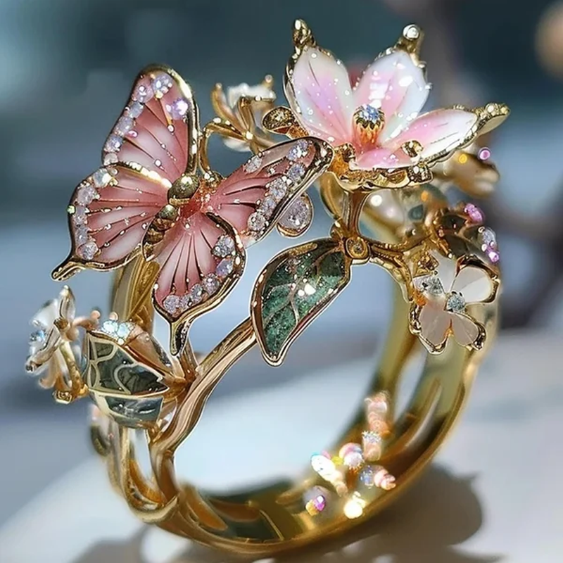 Butterfly flower ring | Skanto