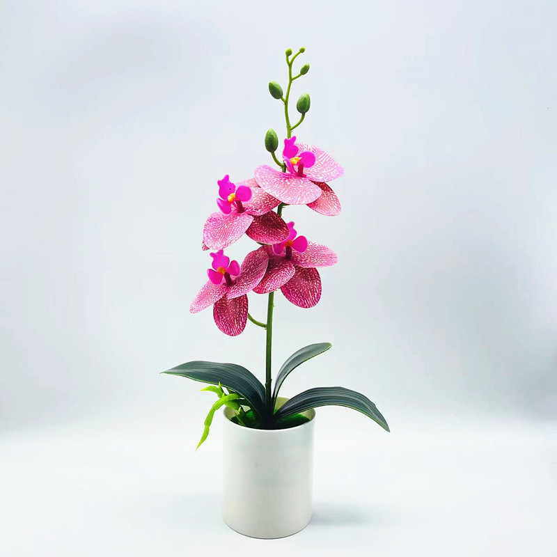 Skanto | Kunstig Orkidéblomst – Dekorativ Kunstig Plante for Stue og Borddekorasjon