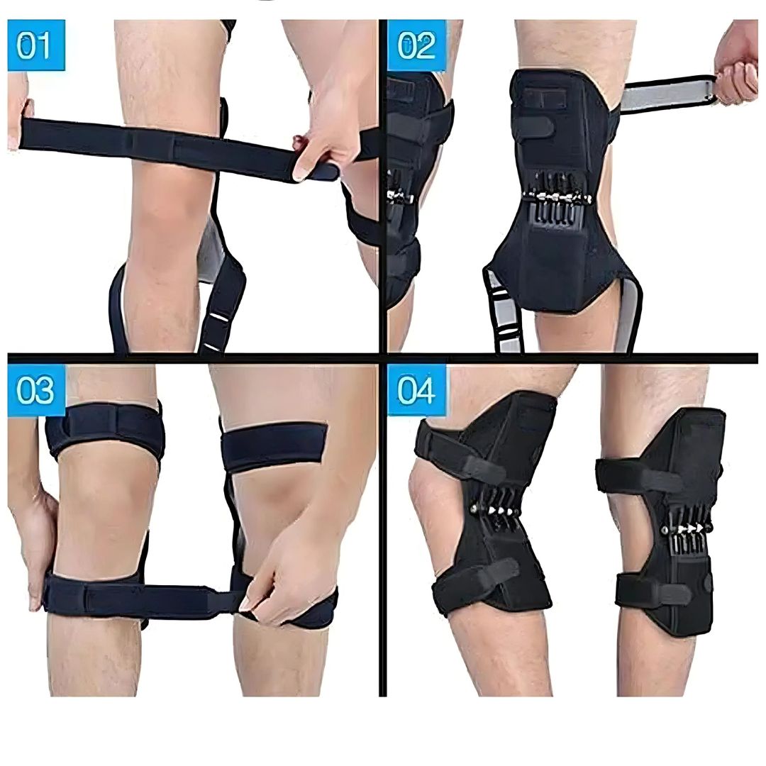 KneeGuard Pro | Sett av 2 hengslet kneleddsstabilisatorer for smertelindring | Justerbar støtte for kneskader - leddgikt - postoperativ rehabilitering Skanto