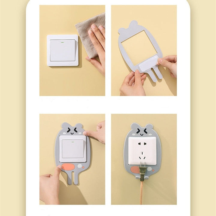 3D Luminous Cartoon Hook Outlet Sticker | Skanto