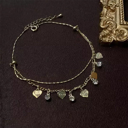 Skanto | Krystallbesatt ankelkjede med diamantfringer