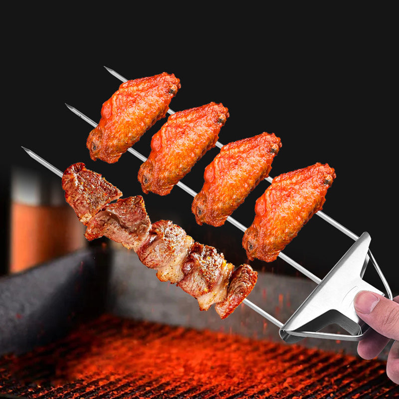 3 Way Grillspyd, Rustfritt Stål Spyd for BBQ | Skanto