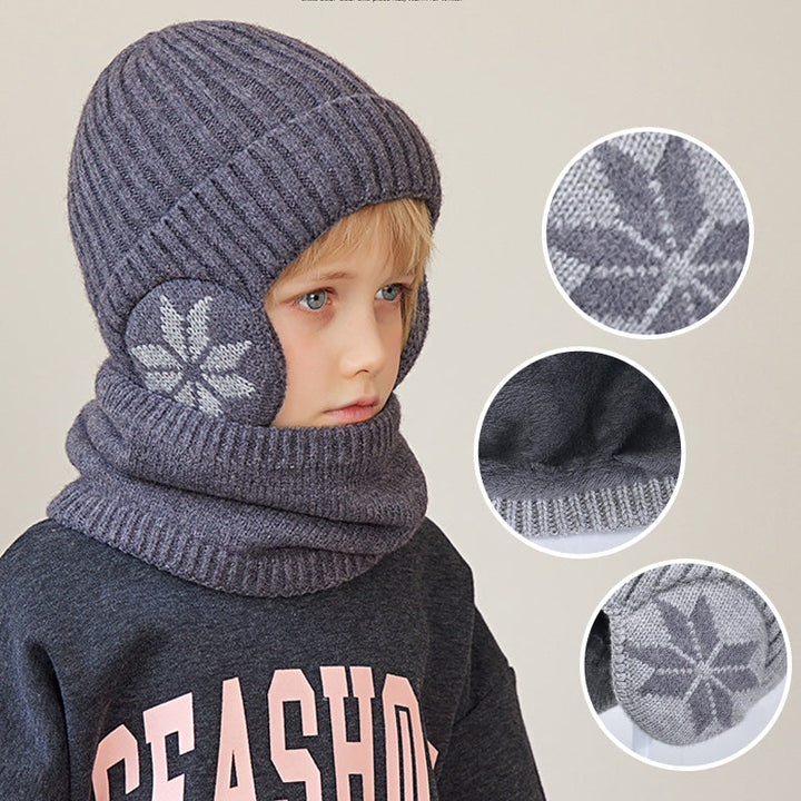 Skanto | Barne Vinter Fleece Skjerf Dress Strikket Lue