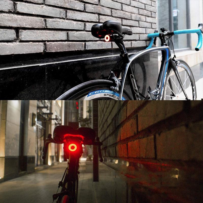 Skanto | VeloSafe Slim – USB-oppladbart intelligent sykkel baklys med bremsesensor