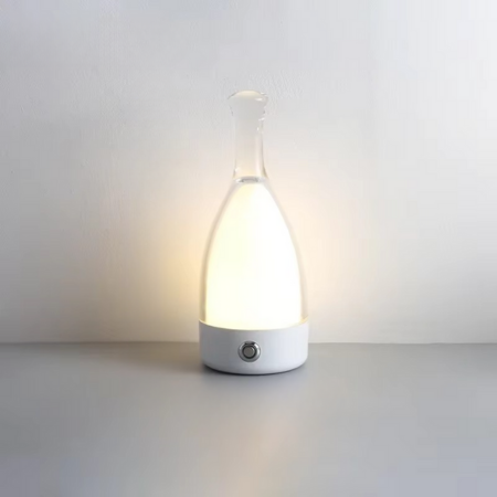 Skanto | Vinflaske Skrivebord Lampe med Bluetooth Høyttaler – Oppladbar Moderne Kveldsbelysning