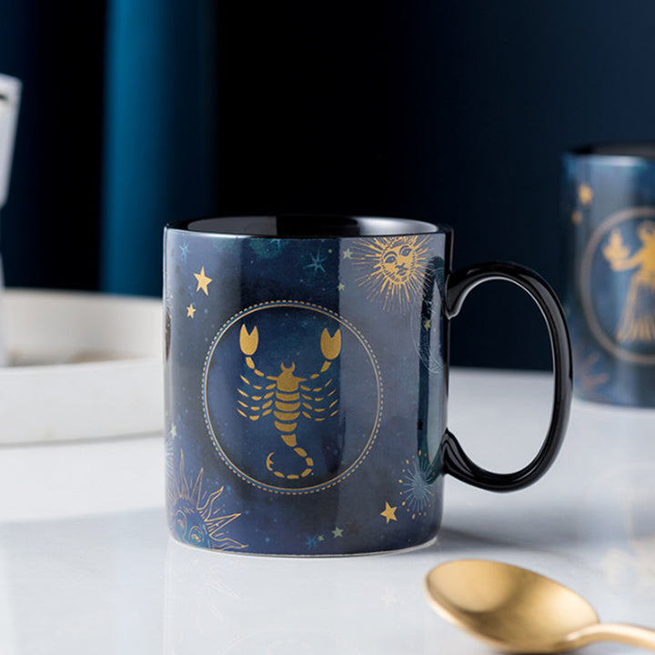 12 Konstellasjoner Krus Kobalt Blå Keramikk Kaffe Krus | Skanto