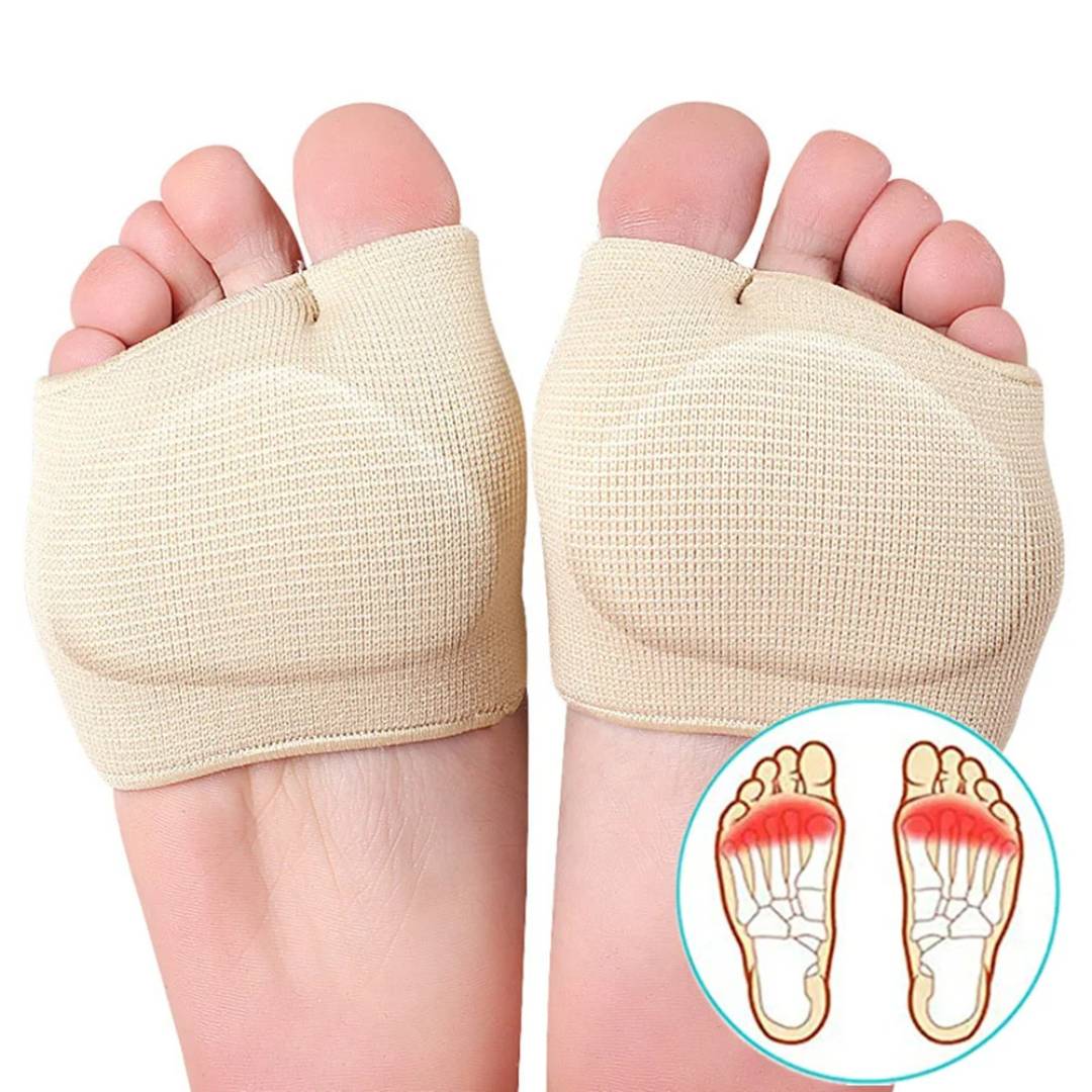 CushionFlex Fremre fotbeskyttelse | Silikon Gelpute - Absorberer støt på foten - Smertelindring - for Metatarsalgia - Daglig komfort Skanto