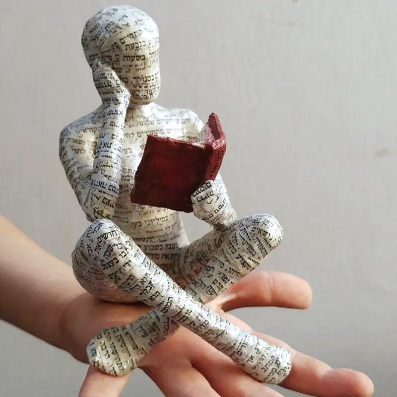 Resin Moderne Lesende Kvinne Statue Ornament i Form av en Lærer | Skanto