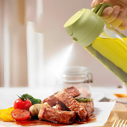 2-i-1 Olivenolje Dispenser og Spray for Matlaging, Salat, Steking og BBQ Skanto