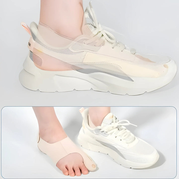 Smertereduserende gelpadding – Ultra-slim stretchstoff – Hverdagskomfort og justering for hallux valgus Skanto