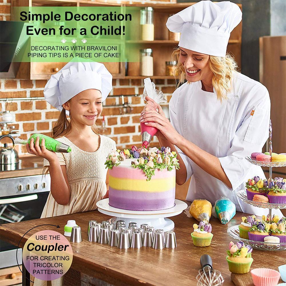 Skanto | Rustfritt stål tut sett (13 deler) for cupcakes og kakedekorasjon