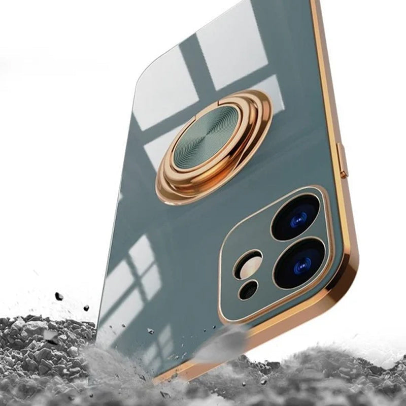 Plateret iPhone-deksel med ring | Skanto
