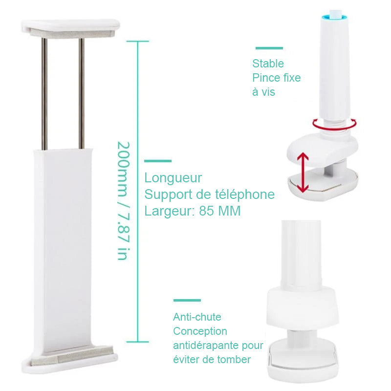 Universell avtakbar holder for telefon og nettbrett med lang stang | Skanto