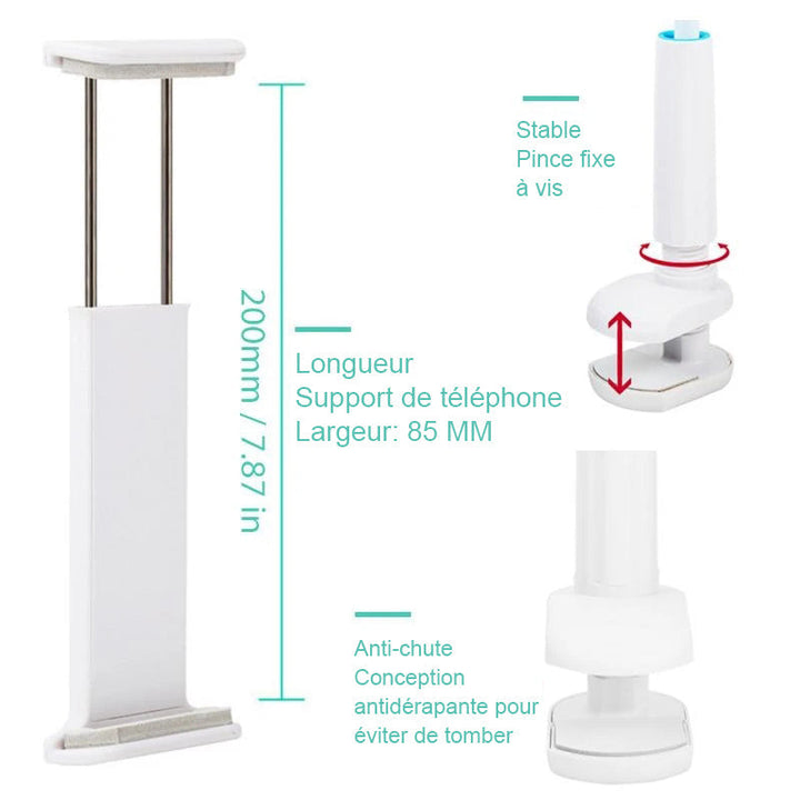 Universell avtakbar holder for telefon og nettbrett med lang stang | Skanto