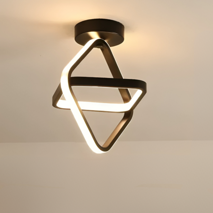 Moderne LED-taklampe 18 W | Kreativt design med 2 ringer | Energiøkonomisk belysning for stue og kontor 24 cm