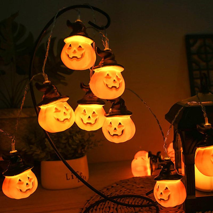 Strålende gresskar girlander Halloween med heksehatter | Skanto