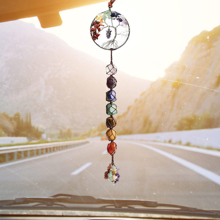Skanto | 7 Chakra Stein Healing Crystal Livets Tre Dekorasjon