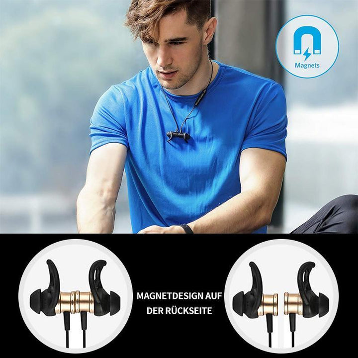 Skanto | Bluetooth-Hodetelefoner, Stereo In-Ear Hodetelefoner, Sikker Passform For Sport, Treningssenter, Reise (Vanntett, Støyreduserende Mikrofon)