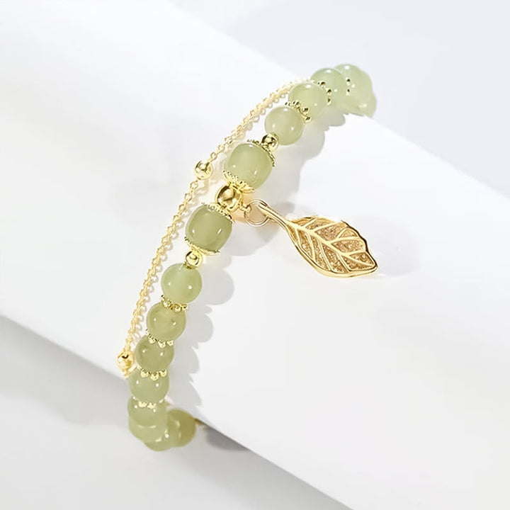 Skanto | Hetian Jade Armbånd med Blad