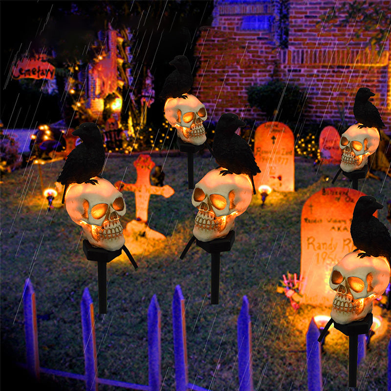 Skanto | Halloween Solenergisk Hodeskalle Kråke Dekorative Lys