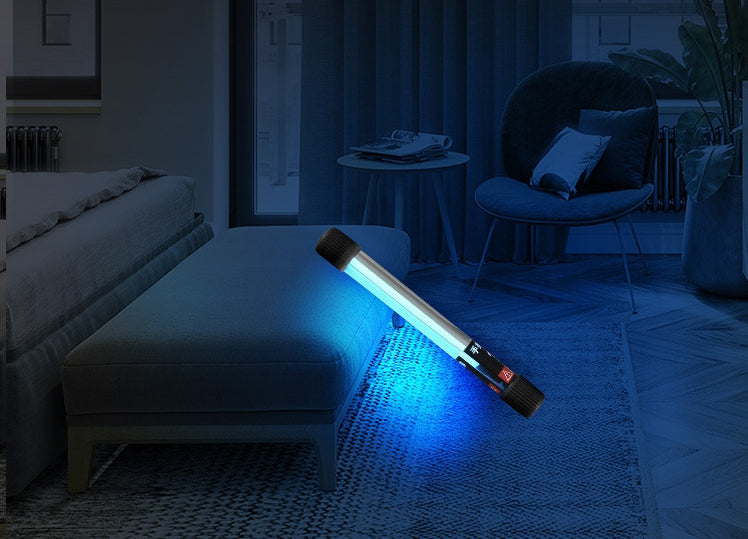 Skanto | Effektiv og bærbar håndholdt sterkt UV-lys antiseptisk steriliseringslampe med kvikksølvrørlys, høy intensitet UV-lys, ugjennomsiktig reflekterende sølvfolie, for hjem, kontor, reise og mer (US-plugg)