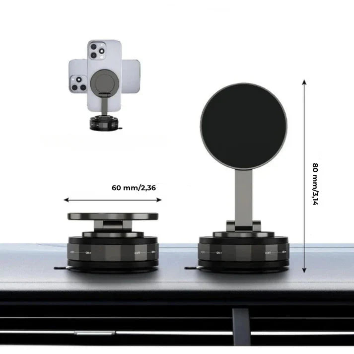 Skanto | Magnetisk sugekopp - Utrekkbar 360° telefonholder med vakuumforsegling