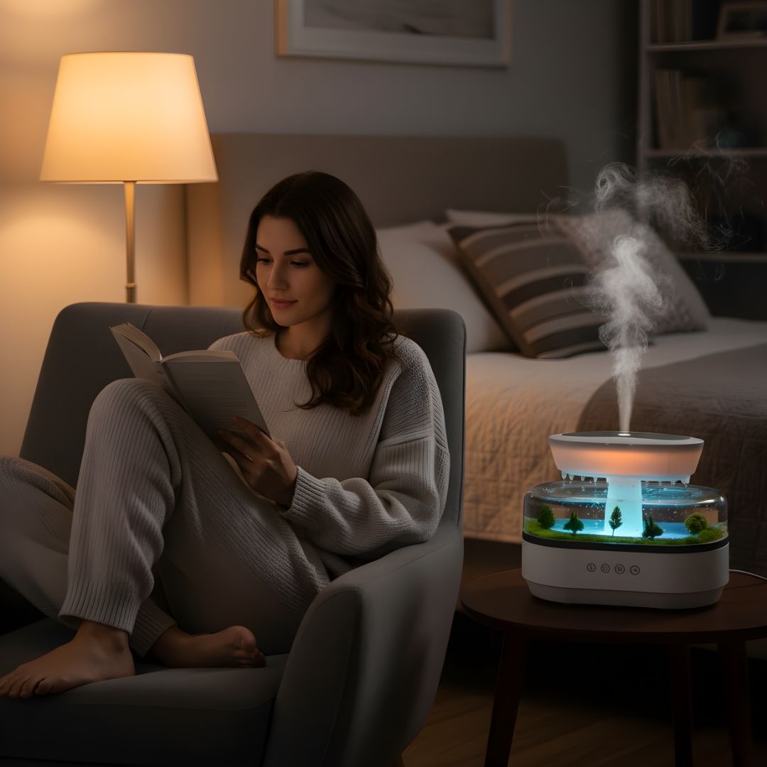 Dry-Air Relief – Stille LED Nattlys – Berolig Hud & Pust – Rolig Avslappende Søvn for Hjem & Soverom Skanto