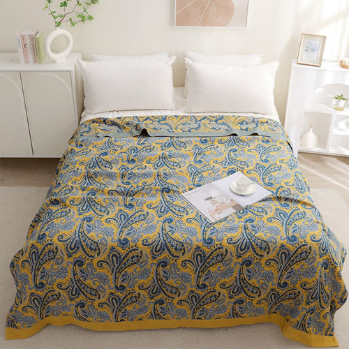 Skanto | Azure Golden Retro Bomullteppe