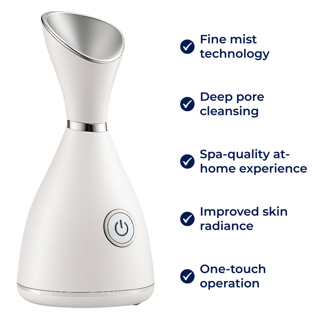 GlowMist | Ansiktsdamper – Dyp Pore Rensing – Fin Spray Teknologi – Hjemmespa Bolle