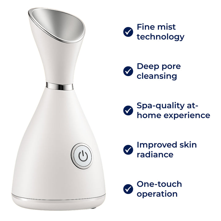 GlowMist | Ansiktsdamper – Dyp Pore Rensing – Fin Spray Teknologi – Hjemmespa Bolle