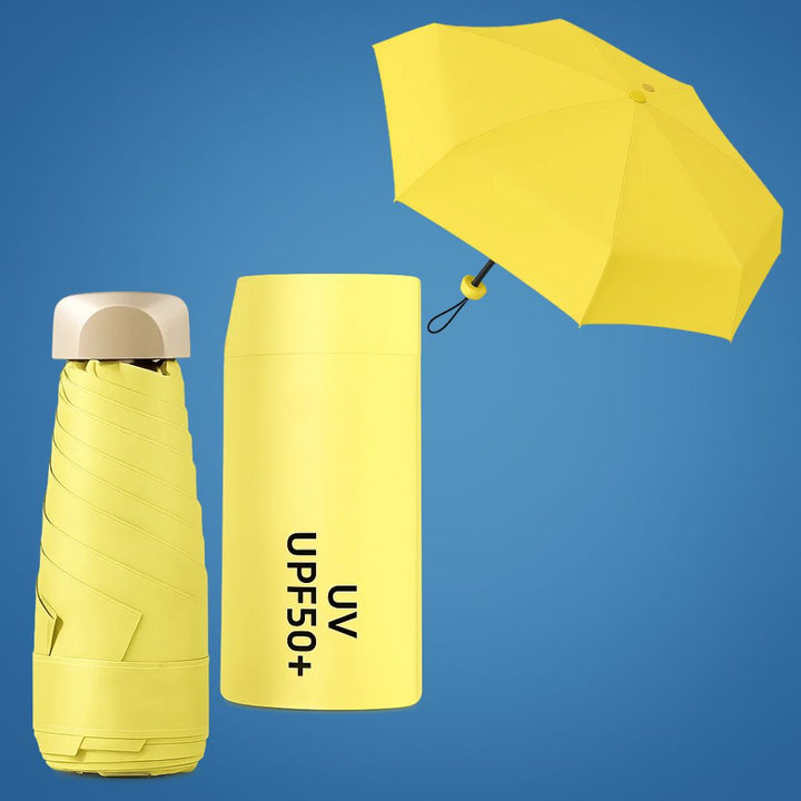 UrbanBrolly | Mini UV Sammenleggbar Paraply – UPF 50+ Solbeskyttelse – Vannavvisende – Lett Bærebar Størrelse Reise Bruk Skanto