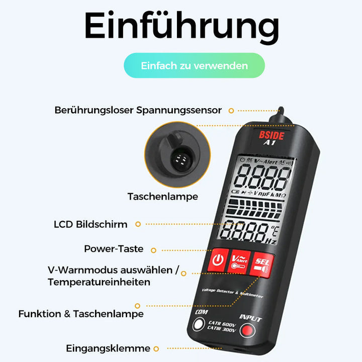 Skanto | A1 Fullt Automatisk Anti-Brenning Smart Digital Multimeter