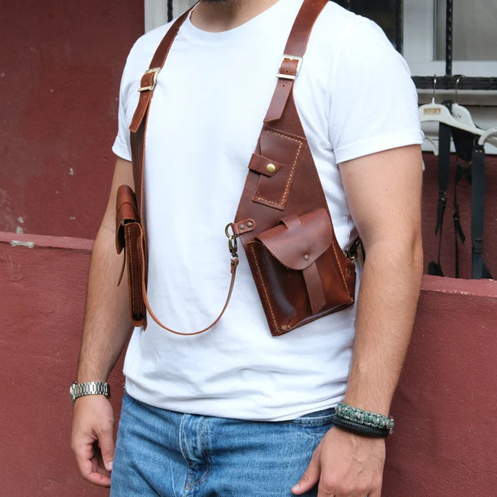 Medieval Steampunk skulderveske med retro stropp | Skanto