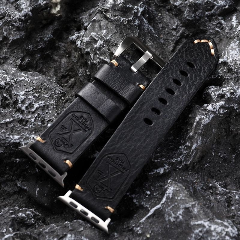 Skanto | Håndlaget Vintage Skinn Apple Watch Band