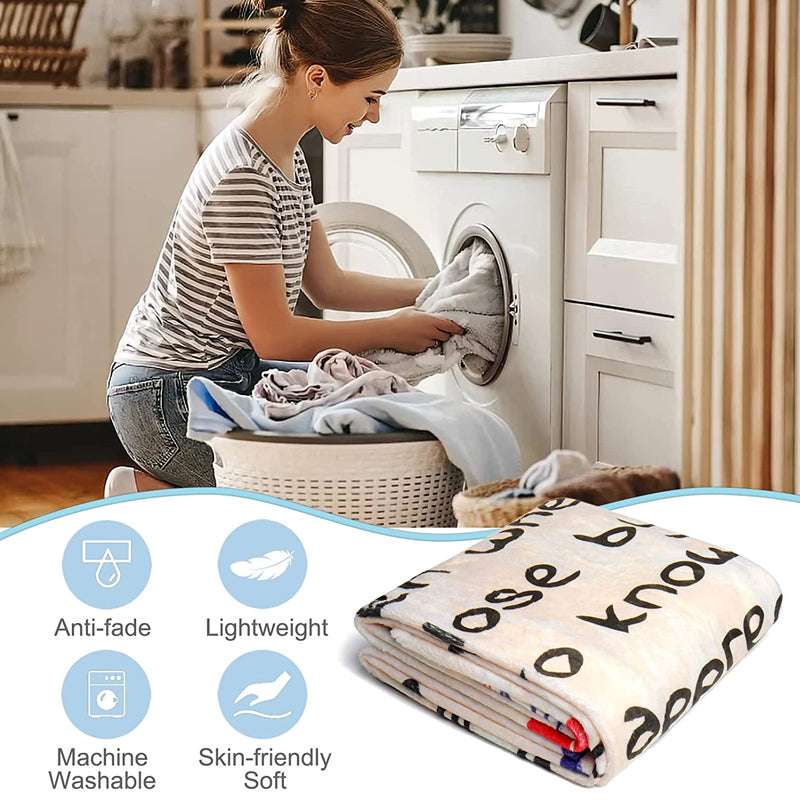 Brevtrykt flanell kasteteppe gave til mamma | Skanto
